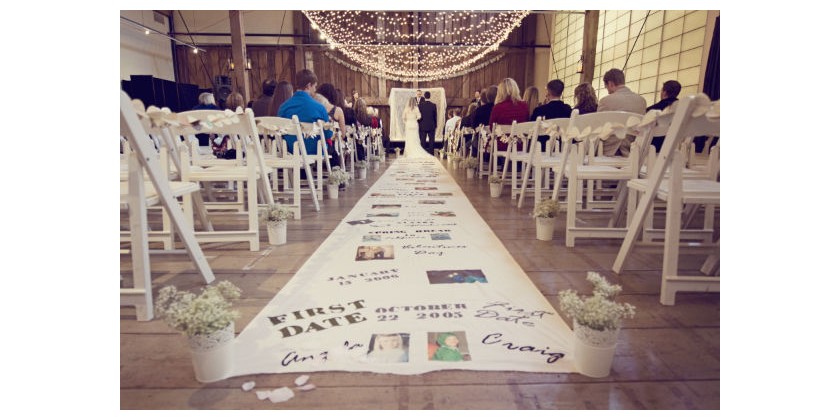 Alfombra para bodas personalizada.